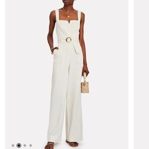 Intermix Aspen Belted Wide Leg Jumpsuit size 10